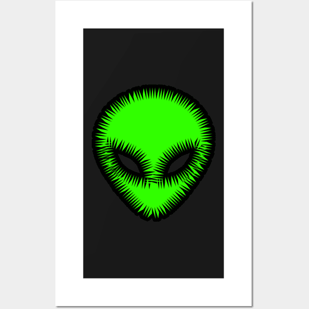 Alien Head Evil Design Wall Art by Pikmi